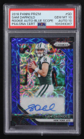 Sam Darnold 2018 Panini Prizm Rookie Autographs Prizms Blue Scope #3 #07/75 RC (PSA 10 | Auto 10) at PristineAuction.com