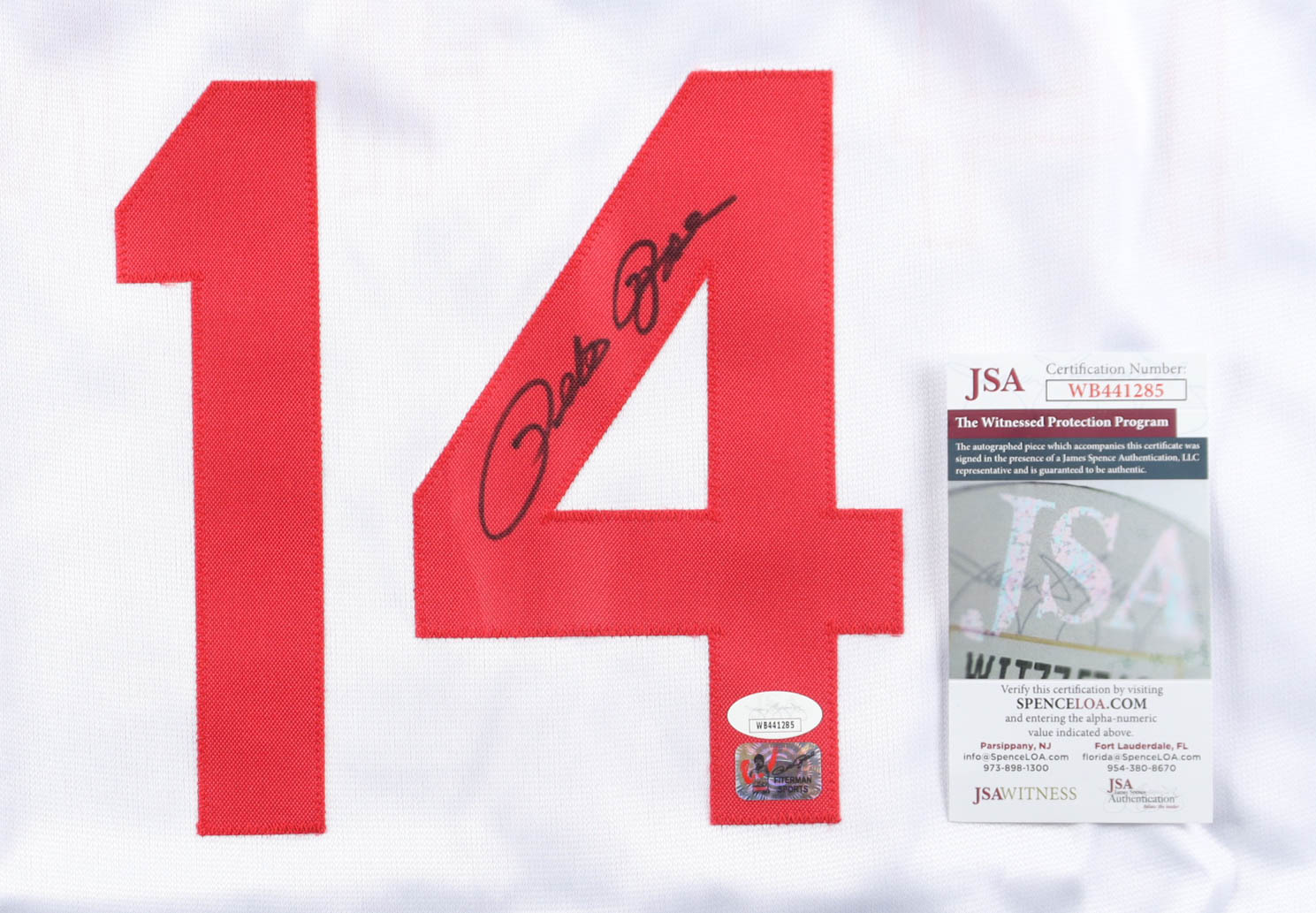 Pete Rose Signed Jersey (Rose & JSA) at PristineAuction.com Pete Rose Signed Jersey (Rose & JSA) at PristineAuction.com