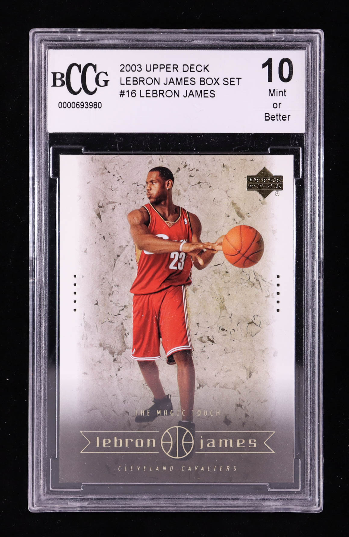 LeBron James 2003 Upper Deck LeBron James Box Set #16 RC / The Magic Touch (BCCG 10) at PristineAuction.com LeBron James 2003 Upper Deck LeBron James Box Set #16 RC / The Magic Touch (BCCG 10) at PristineAuction.com