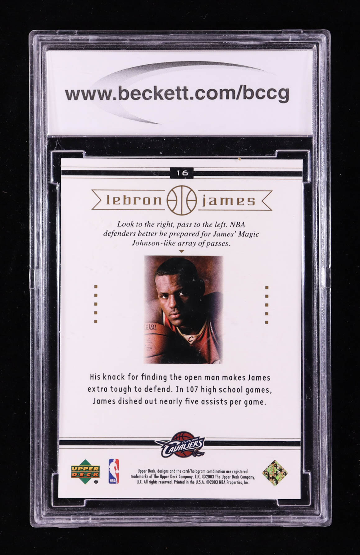 LeBron James 2003 Upper Deck LeBron James Box Set #16 RC / The Magic Touch (BCCG 10) at PristineAuction.com LeBron James 2003 Upper Deck LeBron James Box Set #16 RC / The Magic Touch (BCCG 10) at PristineAuction.com