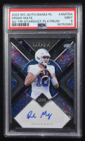 Drake Maye 2023 Wild Card Auto Mania Autographs Triangle Stardust Platinum #AMTRA #3/3 RC (PSA 9) at PristineAuction.com