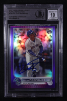 Julio Rodriguez Signed 2022 Topps Chrome Update Purple Refractors #USC150 RC (BGS | Autograph Graded BGS 10) at PristineAuction.com