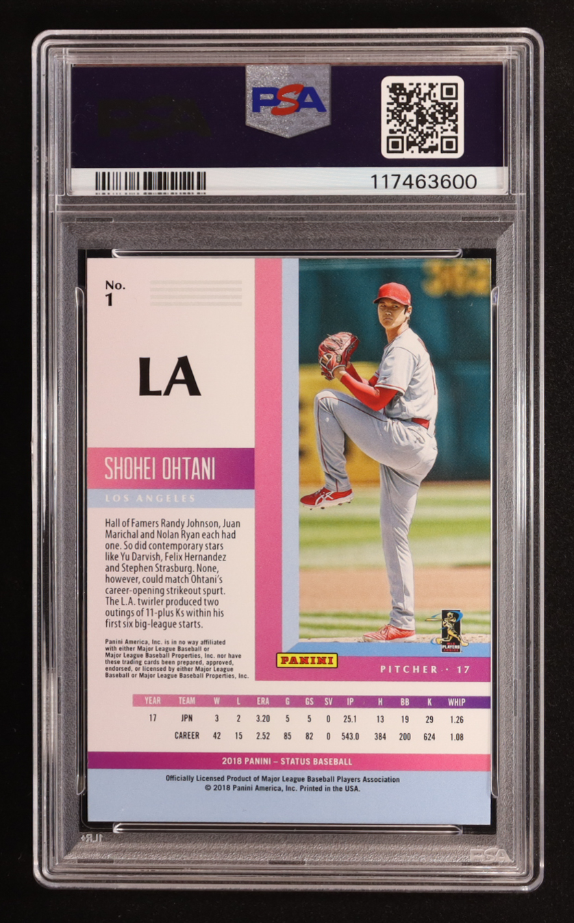 Shohei Ohtani 2018 Panini Status #1 RC (PSA 9) at PristineAuction.com Shohei Ohtani 2018 Panini Status #1 RC (PSA 9) at PristineAuction.com