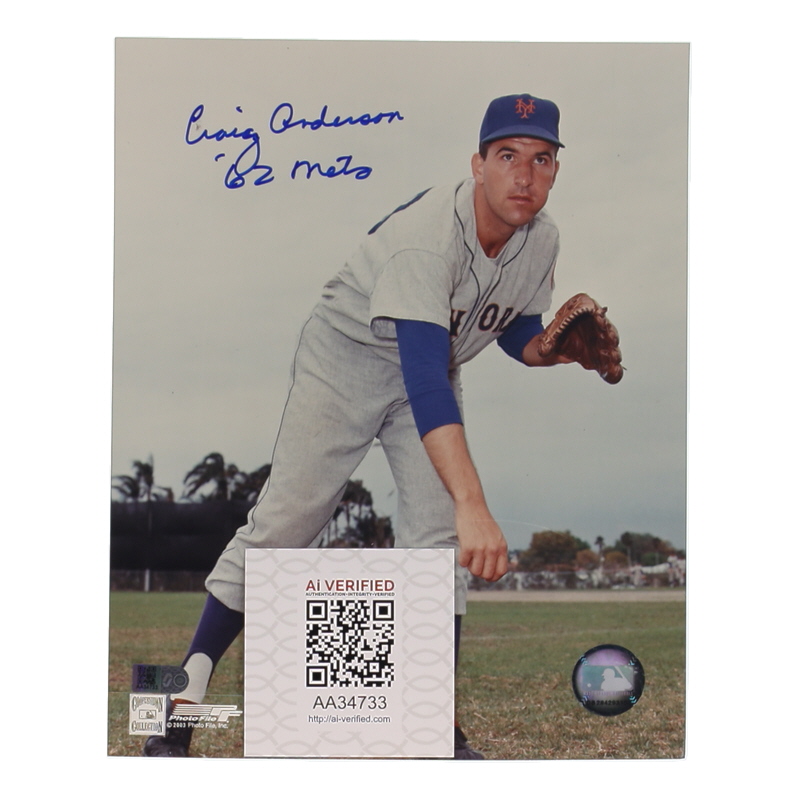 Craig Anderson Signed Mets 8x10 Photo Inscribed "'62 Mets" (AIV) at PristineAuction.com Craig Anderson Signed Mets 8x10 Photo Inscribed "'62 Mets" (AIV) at PristineAuction.com