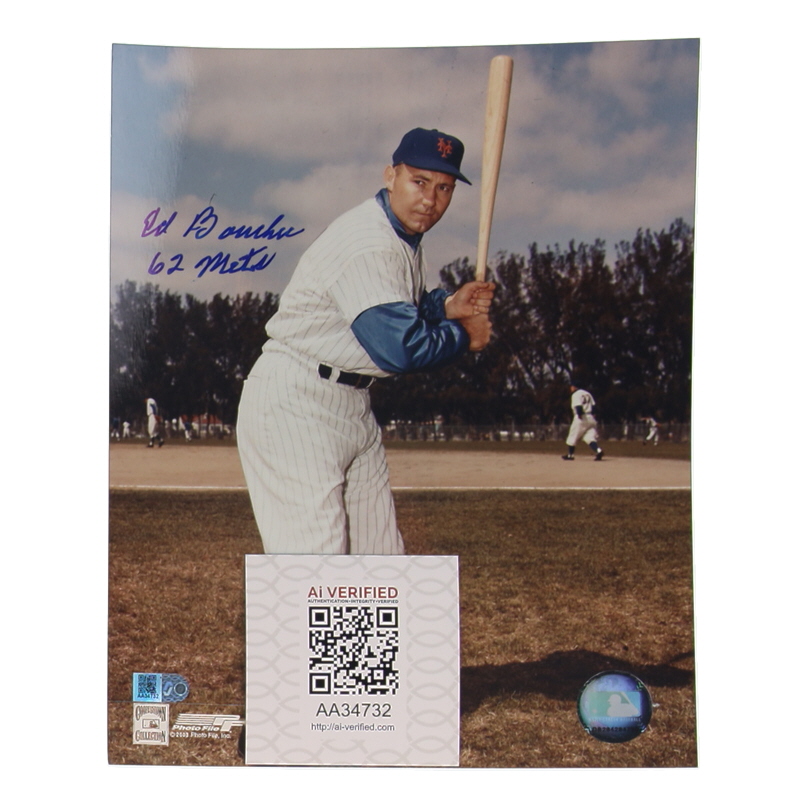 Ed Bouchee Signed Mets 8x10 Photo Inscribed "62 Mets" (AIV) at PristineAuction.com Ed Bouchee Signed Mets 8x10 Photo Inscribed "62 Mets" (AIV) at PristineAuction.com