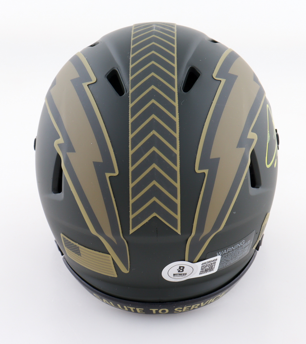 LaDainian Tomlinson Signed Chargers Salute to Service Alternate Speed Mini Helmet (Beckett) at PristineAuction.com LaDainian Tomlinson Signed Chargers Salute to Service Alternate Speed Mini Helmet (Beckett) at PristineAuction.com