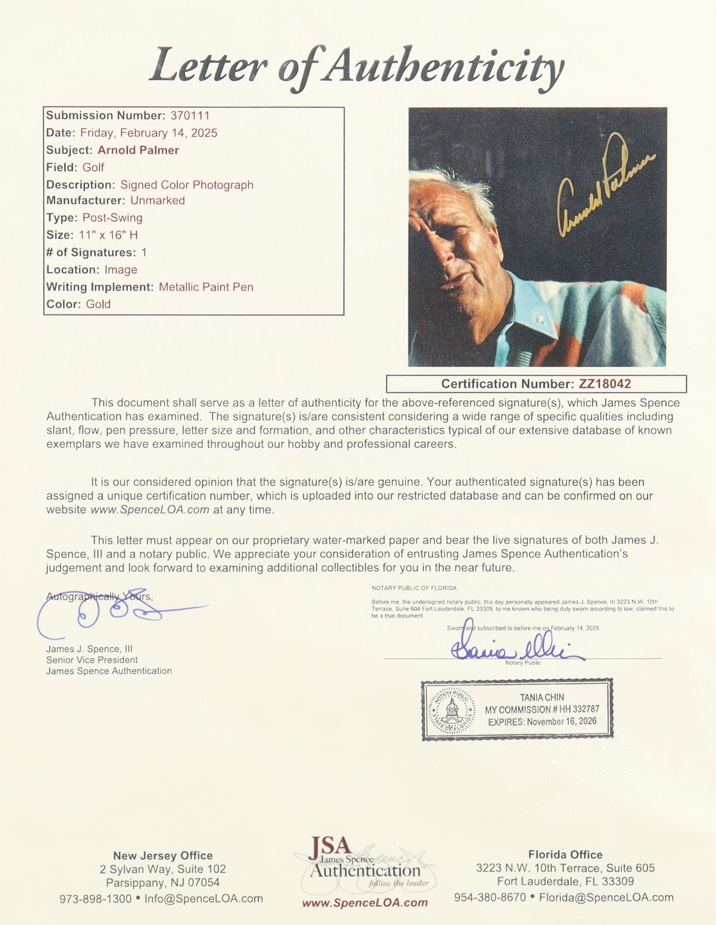 Arnold Palmer Signed Custom Framed Photo Display (JSA) at PristineAuction.com Arnold Palmer Signed Custom Framed Photo Display (JSA) at PristineAuction.com