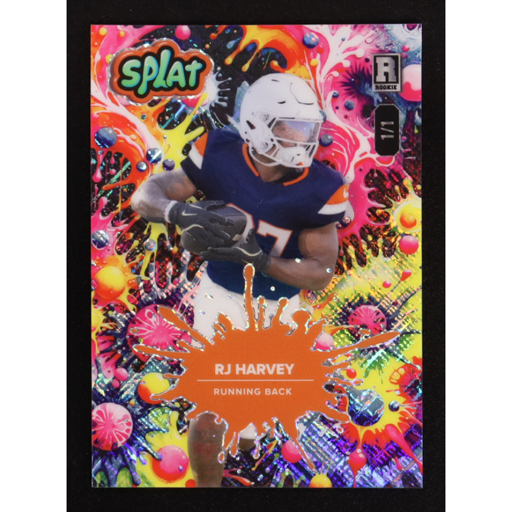 RJ Harvey 2025 Wild Card Splat Background 1 Tie-Dye Cross Hatch Foil #SBTIE01-RH #1/1 RC at PristineAuction.com