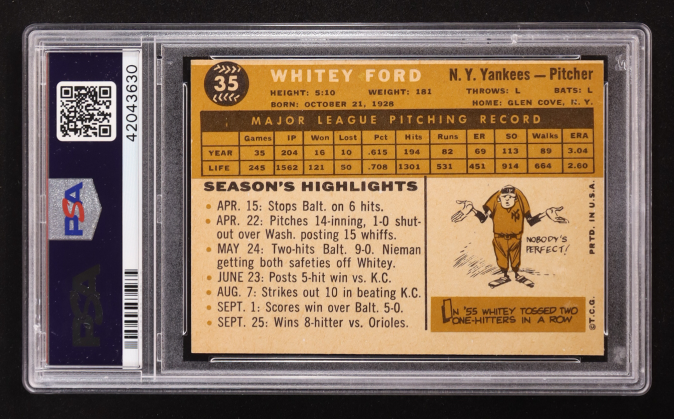 Whitey Ford 1960 Topps #35 (PSA 5) at PristineAuction.com Whitey Ford 1960 Topps #35 (PSA 5) at PristineAuction.com