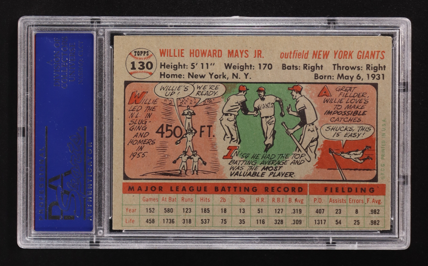 Willie Mays 1956 Topps Gray Back #130 (PSA 7) at PristineAuction.com Willie Mays 1956 Topps Gray Back #130 (PSA 7) at PristineAuction.com