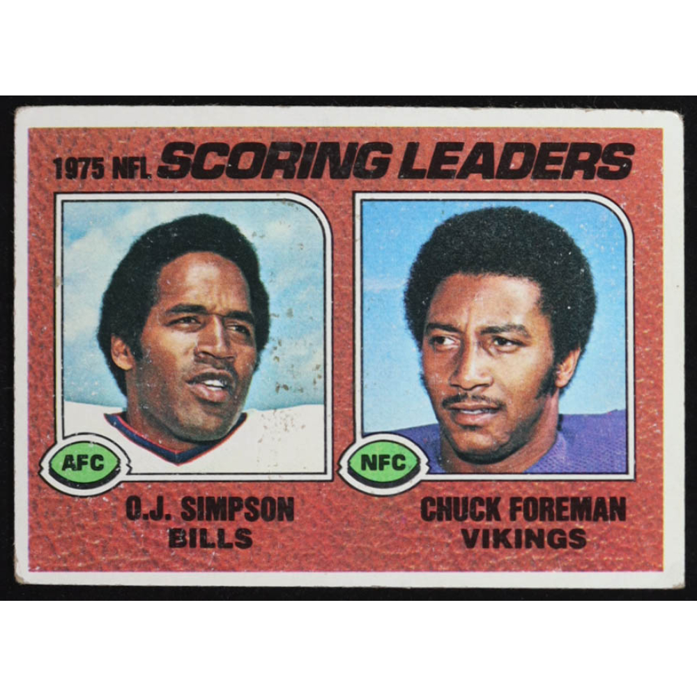 O.J. Simpson / Chuck Foreman 1976 Topps Scoring Leaders #204 at PristineAuction.com