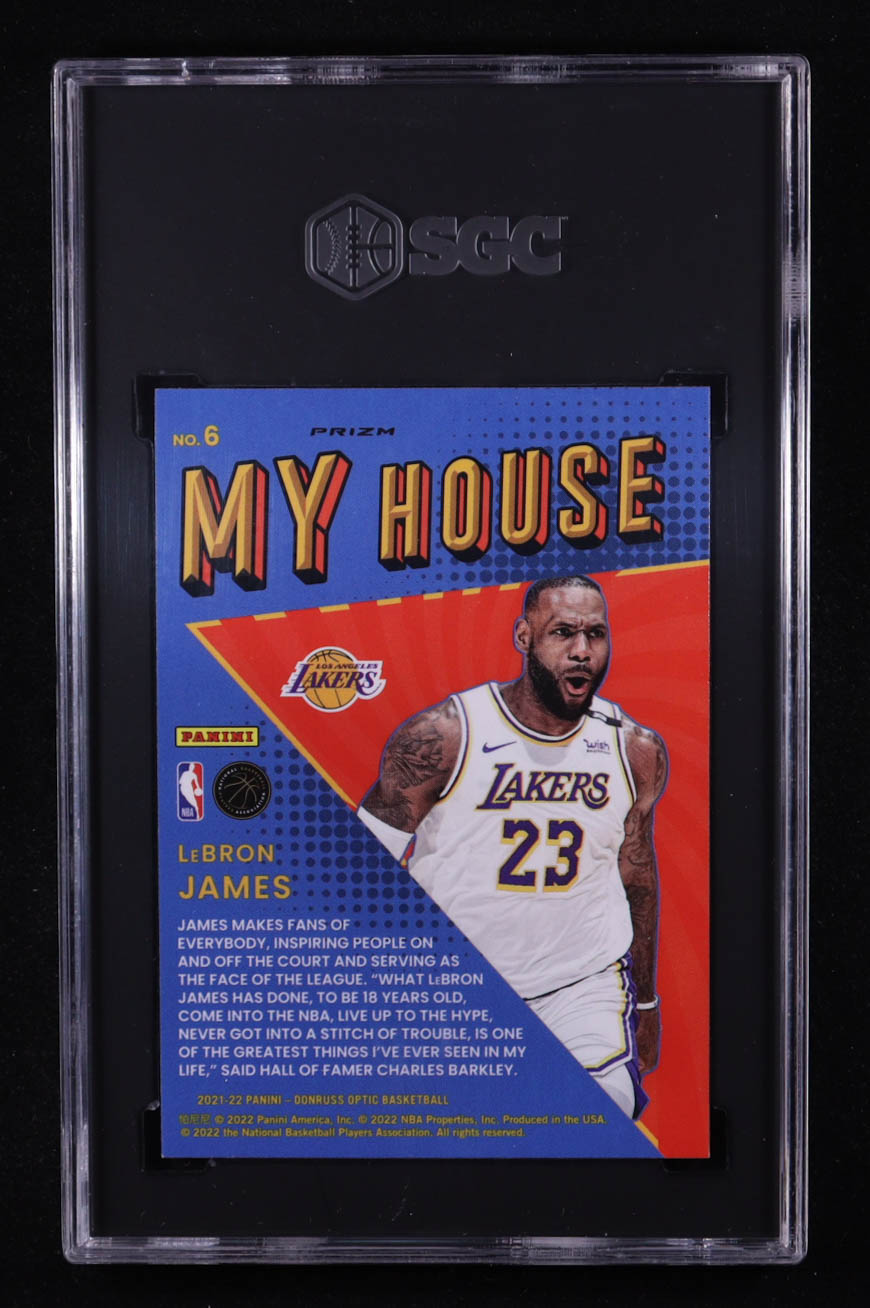 LeBron James 2021-22 Donruss Optic My House Holo #6 (SGC 9.5) at PristineAuction.com LeBron James 2021-22 Donruss Optic My House Holo #6 (SGC 9.5) at PristineAuction.com
