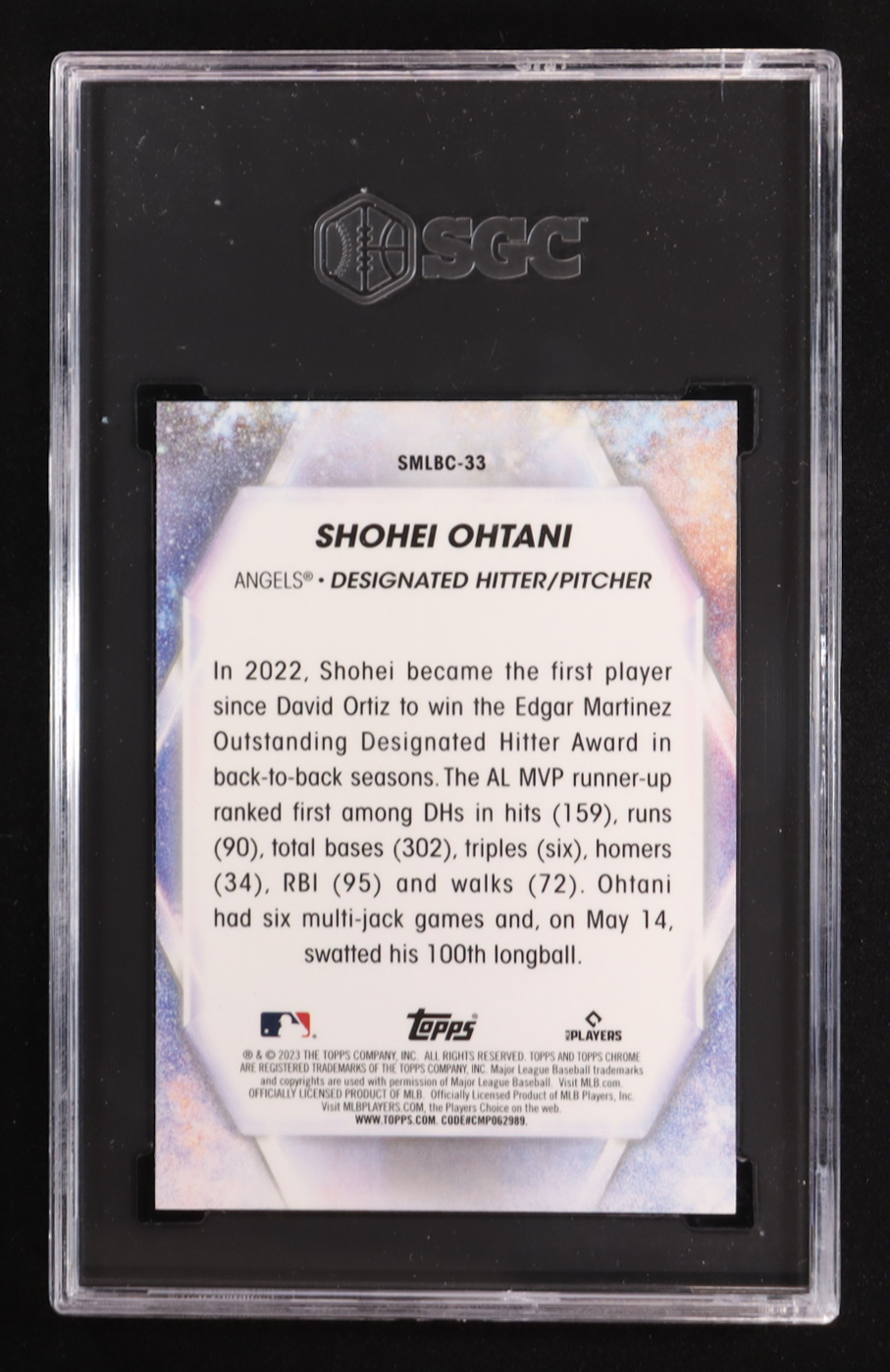 Shohei Ohtani 2023 Topps Stars of MLB Chrome #SMLBC33 (SGC 10) at PristineAuction.com Shohei Ohtani 2023 Topps Stars of MLB Chrome #SMLBC33 (SGC 10) at PristineAuction.com