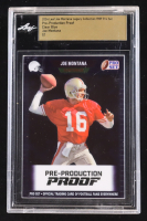 Joe Montana 2024 Leaf Joe Montana Legacy '89 Pro Set Pre-Production Proof Clear Blue #NNO #1/1 (Leaf Encapsulated) at PristineAuction.com