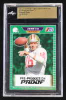 Joe Montana 2024 Leaf Joe Montana Legacy '89 Pro Set Pre-Production Proof Prismatic Green #NNO #1/1 (Leaf Encapsulated) at PristineAuction.com
