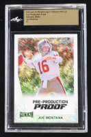 Joe Montana 2024 Leaf Joe Montana Legacy '90 Leaf Pre-Production Proof Shimmer White #NNO #1/1 (Leaf Encapsulated) at PristineAuction.com