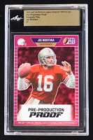 Joe Montana 2024 Leaf Joe Montana Legacy '89 Pro Set Pre-Production Proof Prismatic Pink #NNO #1/1 (Leaf Encapsulated) at PristineAuction.com