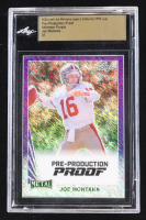 Joe Montana 2024 Leaf Joe Montana Legacy '90 Leaf Pre-Production Proof Shimmer Purple #NNO #1/1 (Leaf Encapsulated) at PristineAuction.com
