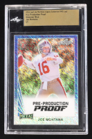 Joe Montana 2024 Leaf Joe Montana Legacy '90 Leaf Pre-Production Proof Shimmer Blue #NNO #1/1 (Leaf Encapsulated) at PristineAuction.com