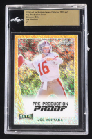 Joe Montana 2024 Leaf Joe Montana Legacy '90 Leaf Pre-Production Proof Shimmer Gold #NNO #1/1 (Leaf Encapsulated) at PristineAuction.com
