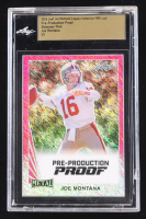 Joe Montana 2024 Leaf Joe Montana Legacy '90 Leaf Pre-Production Proof Shimmer Pink #NNO #1/1 (Leaf Encapsulated) at PristineAuction.com