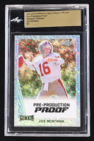 Joe Montana 2024 Leaf Joe Montana Legacy '90 Leaf Pre-Production Proof Shimmer Platinum #NNO #1/1 (Leaf Encapsulated) at PristineAuction.com