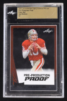 Joe Montana 2024 Leaf Joe Montana Legacy '90 Leaf Pre-Production Proof Clear Red #NNO #1/1 (Leaf Encapsulated) at PristineAuction.com