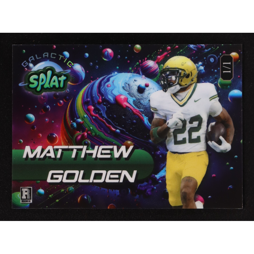 Matthew Golden 2025 Wild Card Splat Galactic Background 6 Rainbow Foil #SGALe6-MG #1/1 RC at PristineAuction.com