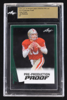 Joe Montana 2024 Leaf Joe Montana Legacy '90 Leaf Pre-Production Proof Clear Green #NNO #1/1 (Leaf Encapsulated) at PristineAuction.com