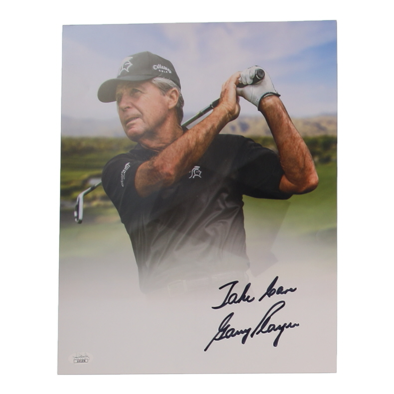 Gary Player Signed 11x14 Photo Inscribed "Take Care" (JSA) at PristineAuction.com Gary Player Signed 11x14 Photo Inscribed "Take Care" (JSA) at PristineAuction.com