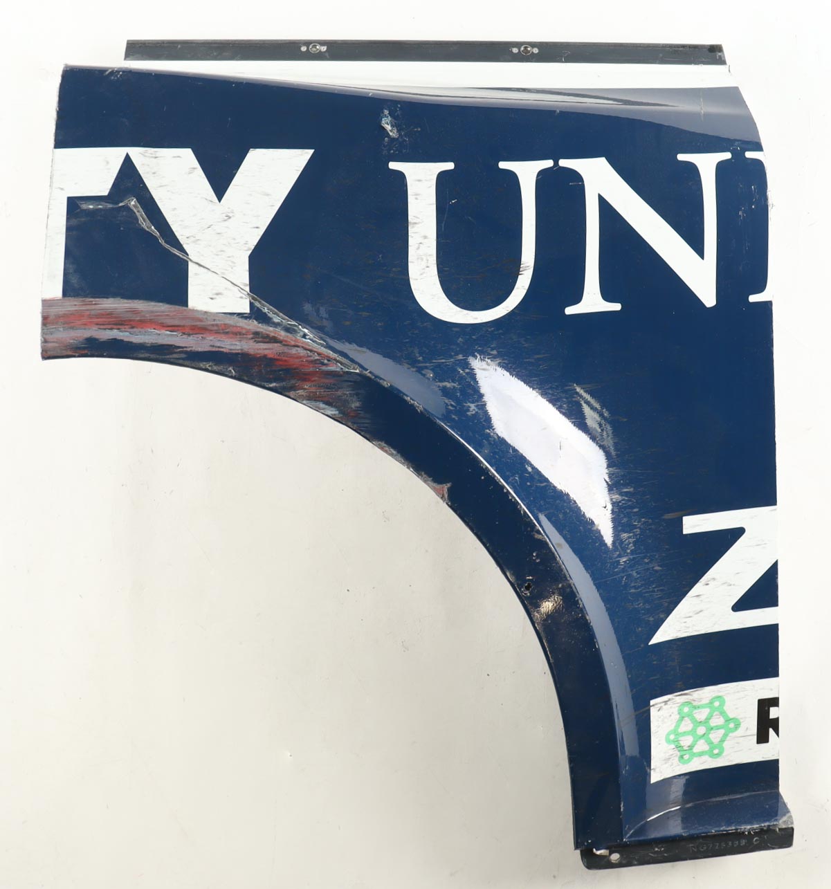 William Byron Race-Used 2025 NASCAR Cup Series #24 Liberty University Partial Left Rear Quarter Panel Car Piece (Hendrick Motorsports) at PristineAuction.com William Byron Race-Used 2025 NASCAR Cup Series #24 Liberty University Partial Left Rear Quarter Panel Car Piece (Hendrick Motorsports) at PristineAuction.com
