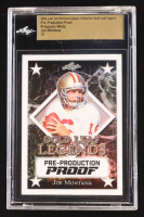 Joe Montana 2024 Leaf Joe Montana Legacy Gold Leaf Legends Pre-Production Proof Prismatic White #NNO #1/1 (Leaf Encapsulated) at PristineAuction.com