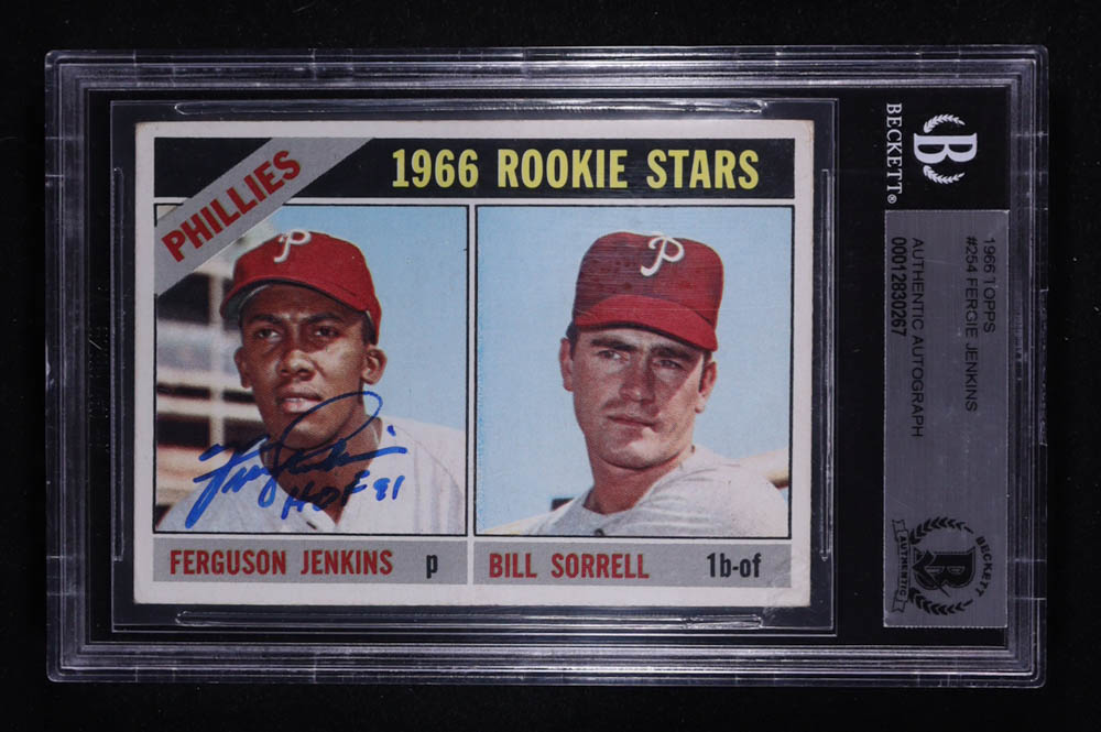 Fergie Jenkins Signed 1966 Topps Rookie Stars #254 RC (BGS) at PristineAuction.com Fergie Jenkins Signed 1966 Topps Rookie Stars #254 RC (BGS) at PristineAuction.com