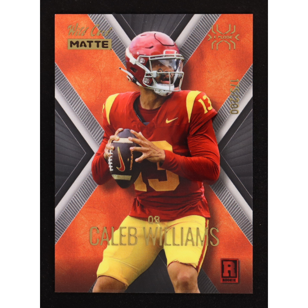 Caleb Williams 2023 Wild Card Matte X-Plode Gold Foil Black Orange MXPCW #175/200 RC at PristineAuction.com