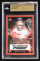 Joe Montana 2024 Leaf Joe Montana Legacy Gold Leaf Legends Pre-Production Proof Prismatic Red #NNO #1/1 (Leaf Encapsulated) at PristineAuction.com