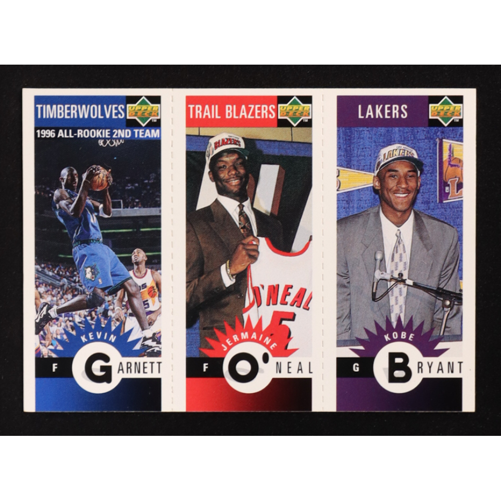 Kobe Bryant RC / Jermaine O'Neal RC / Kevin Garnett 1996-97 Collector's Choice Mini-Cards #M129 at PristineAuction.com
