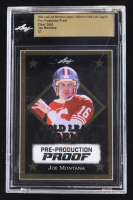 Joe Montana 2024 Leaf Joe Montana Legacy Gold Leaf Legends Pre-Production Proof Clear Gold #NNO #1/1 (Leaf Encapsulated) at PristineAuction.com