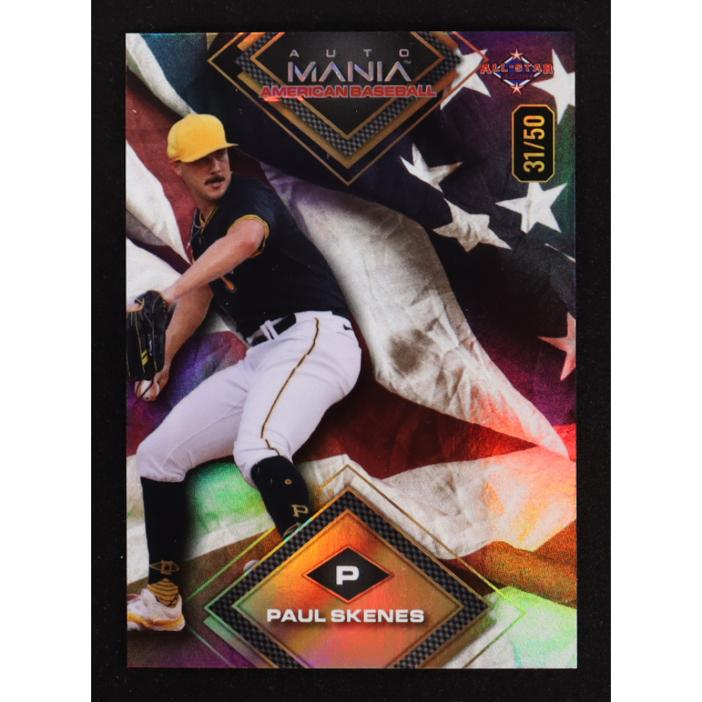 Paul Skenes 2024 Wild Card Auto Mania American Baseball American Flag Rainbow Foil #AMADPS3 #31/50 RC at PristineAuction.com
