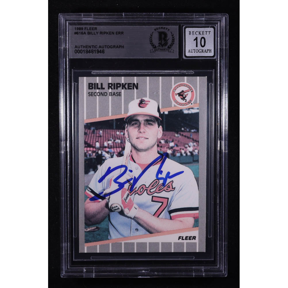 Billy Ripken Signed 1989 Fleer #616 (BGS | Autograph Graded BGS 10 ...