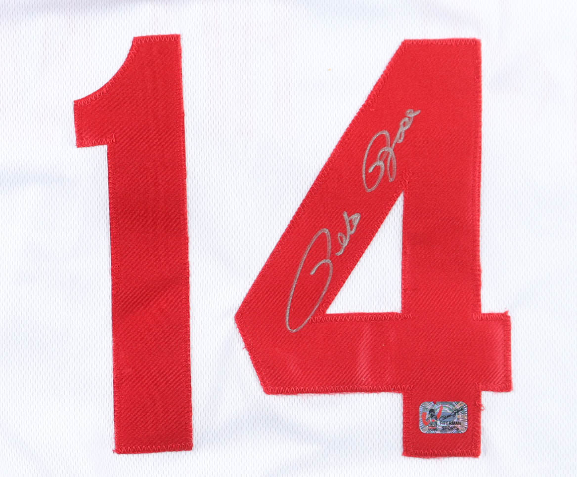 Pete Rose Signed Career Highlight Stat Jersey (Rose) at PristineAuction.com Pete Rose Signed Career Highlight Stat Jersey (Rose) at PristineAuction.com