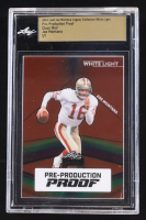 Joe Montana 2024 Leaf Joe Montana Legacy White Light Pre-Production Proof Clear Red #NNO #1/1 (Leaf Encapsulated) at PristineAuction.com