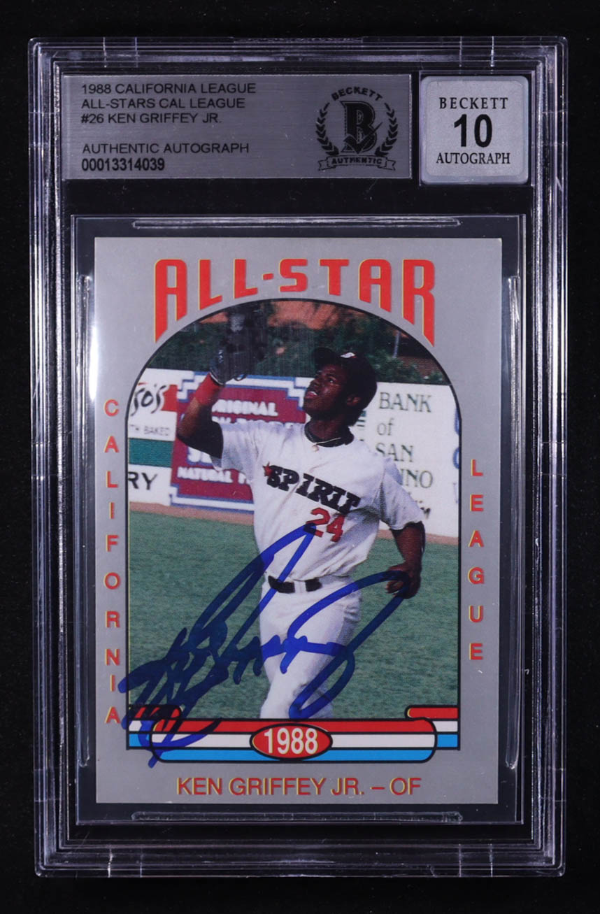 Ken Griffey Jr. Signed 1988 California League All-Stars Cal League #26 (BGS Authentic | Autograph Graded BGS 10) at PristineAuction.com Ken Griffey Jr. Signed 1988 California League All-Stars Cal League #26 (BGS Authentic | Autograph Graded BGS 10) at PristineAuction.com