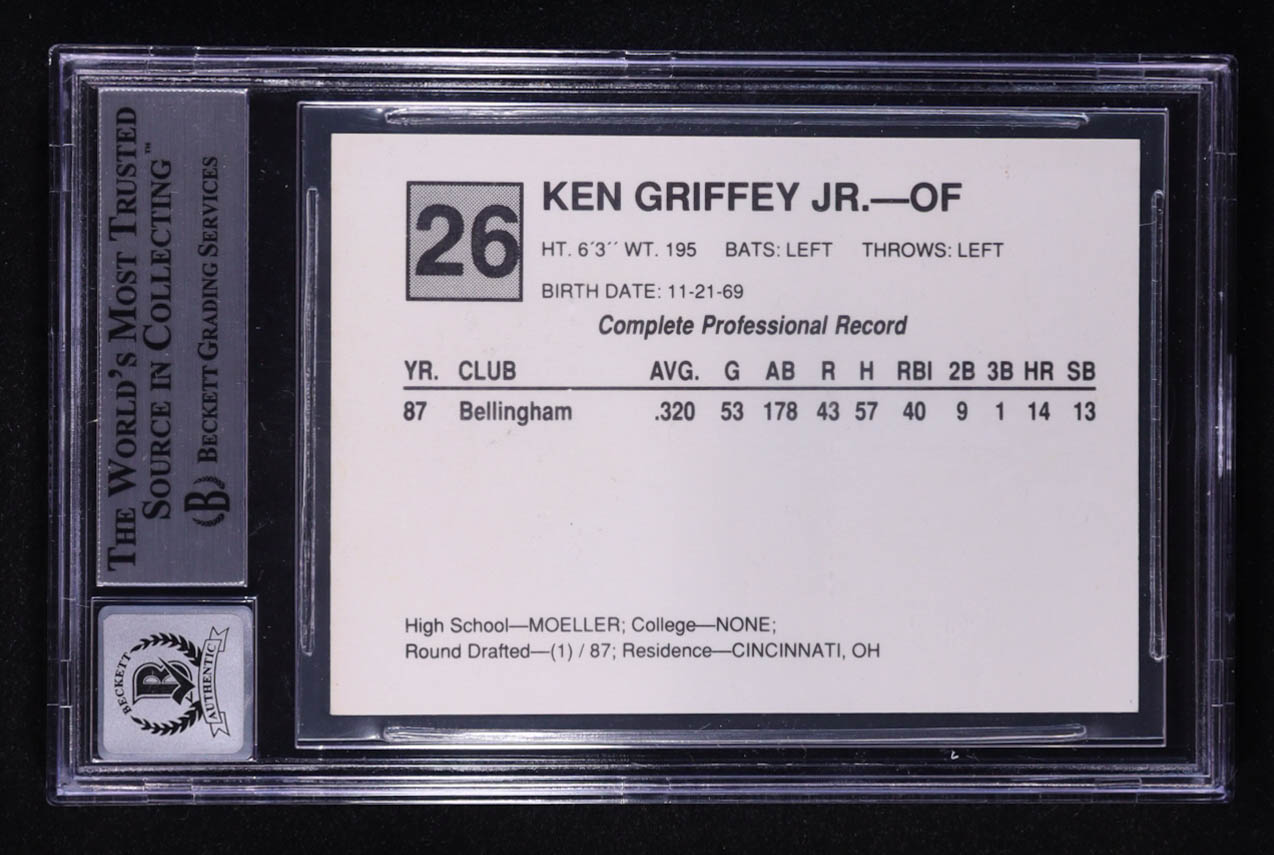 Ken Griffey Jr. Signed 1988 California League All-Stars Cal League #26 (BGS Authentic | Autograph Graded BGS 10) at PristineAuction.com Ken Griffey Jr. Signed 1988 California League All-Stars Cal League #26 (BGS Authentic | Autograph Graded BGS 10) at PristineAuction.com