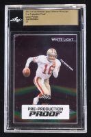 Joe Montana 2024 Leaf Joe Montana Legacy White Light Pre-Production Proof Clear Purple #NNO #1/1 (Leaf Encapsulated) at PristineAuction.com