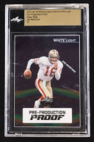 Joe Montana 2024 Leaf Joe Montana Legacy White Light Pre-Production Proof Clear Blue #NNO #1/1 (Leaf Encapsulated) at PristineAuction.com