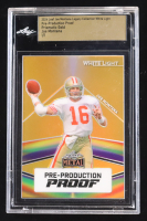 Joe Montana 2024 Leaf Joe Montana Legacy White Light Pre-Production Proof Prismatic Gold #NNO #1/1 (Leaf Encapsulated) at PristineAuction.com