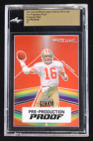 Joe Montana 2024 Leaf Joe Montana Legacy White Light Pre-Production Proof Prismatic Red #NNO #1/1 (Leaf Encapsulated) at PristineAuction.com