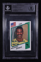 Michael Spinks Signed 1987-88 Panini Supersport Stickers Inscribed "HOF 94" #146 (BGS) at PristineAuction.com
