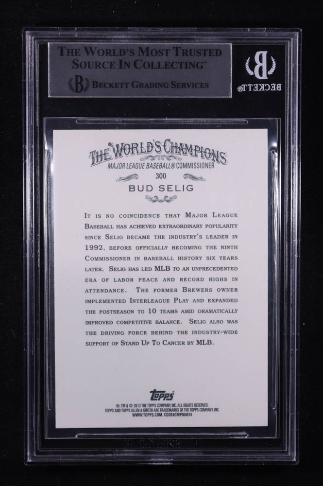 Bud Selig Signed 2013 Topps Allen & Ginter #300 (BGS) at PristineAuction.com Bud Selig Signed 2013 Topps Allen & Ginter #300 (BGS) at PristineAuction.com