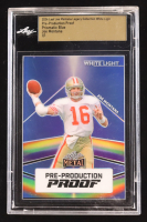 Joe Montana 2024 Leaf Joe Montana Legacy White Light Pre-Production Proof Prismatic Blue #NNO #1/1 (Leaf Encapsulated) at PristineAuction.com